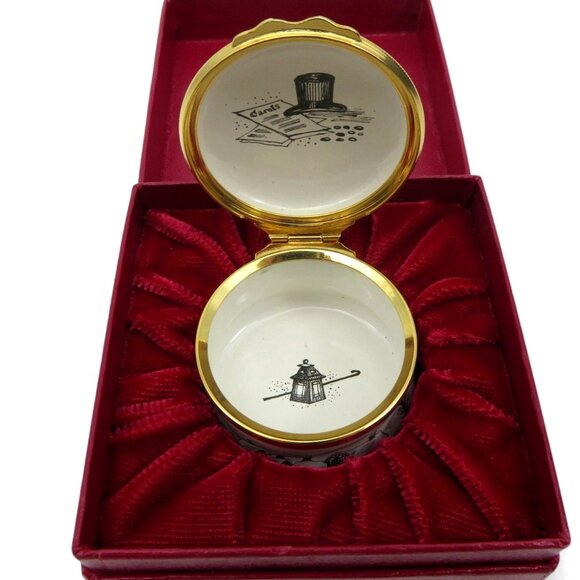 HALCYON DAYS Enamels Christmas 80s Trinket With Original Case - Picture 2 of 10